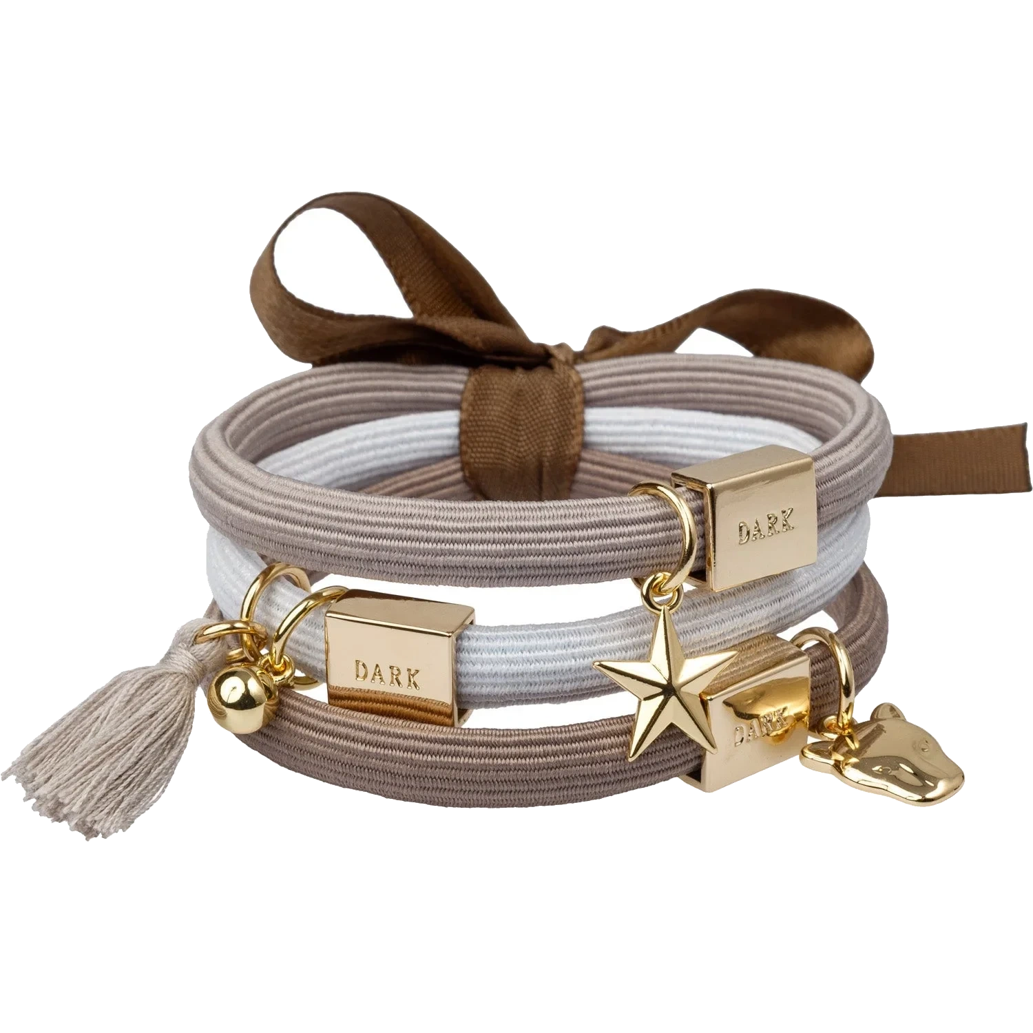 Dark Hair Ties Charm Combo