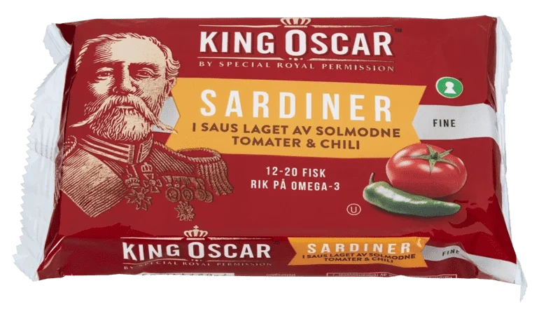 King Oscar Sardiner Tomat & Chili 106g