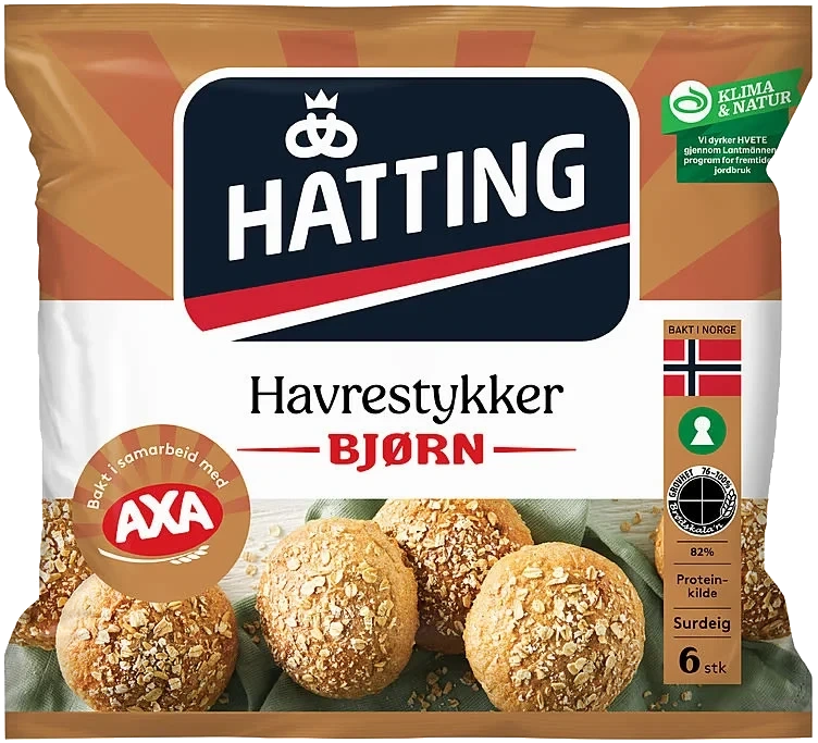 Havrestykker Bjørn 6stk 420g Hatting