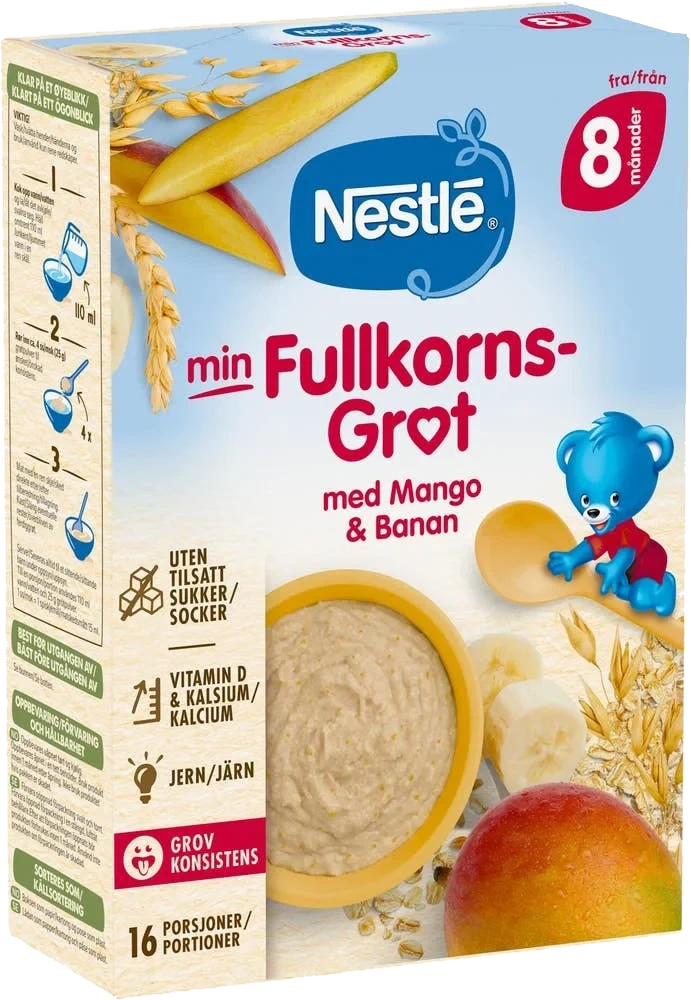 Fullkornsgröt med Mango & Banan 8M
