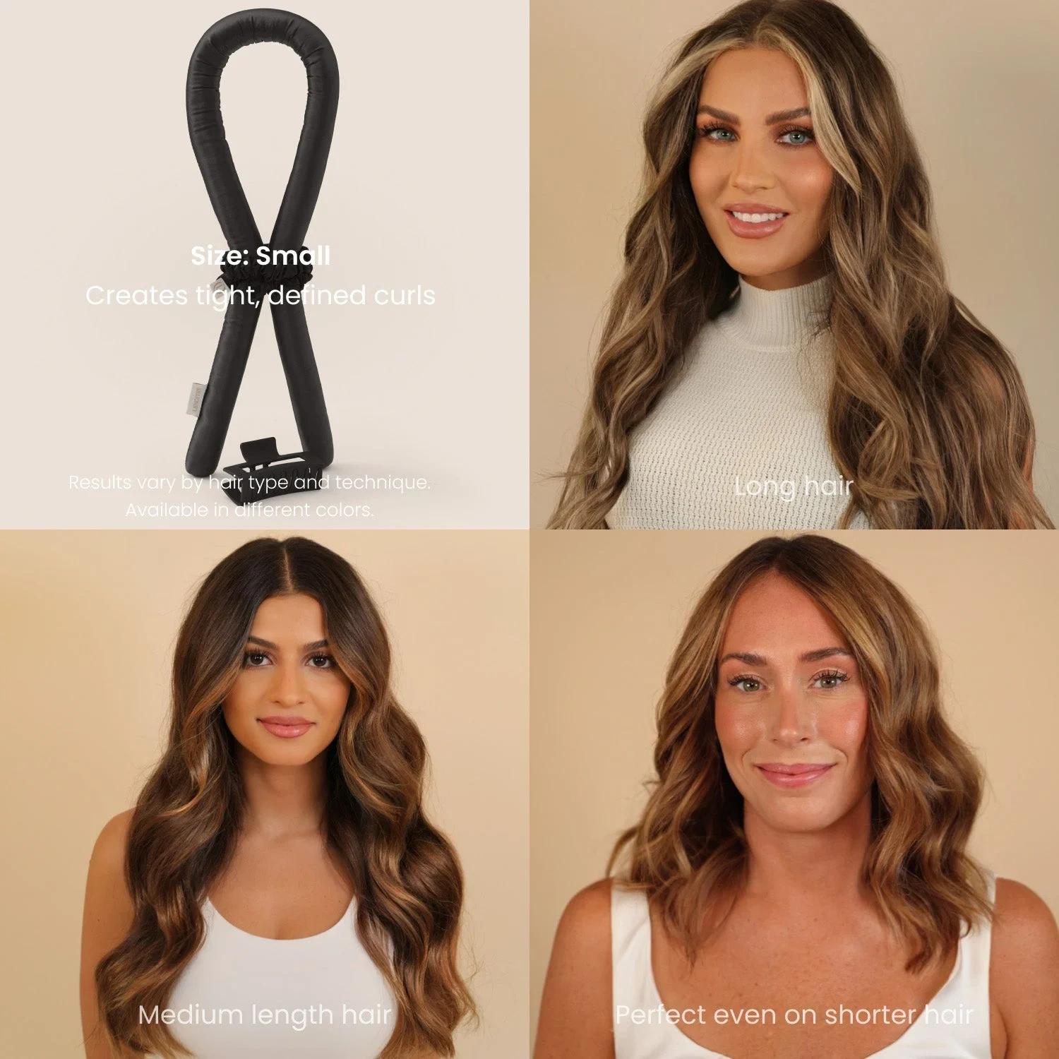Lenoites Heatless Curls in Mulberry Silk Black, Small