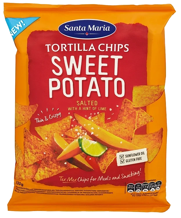 Tortilla Chips Sweet Potato 130g Santa Maria