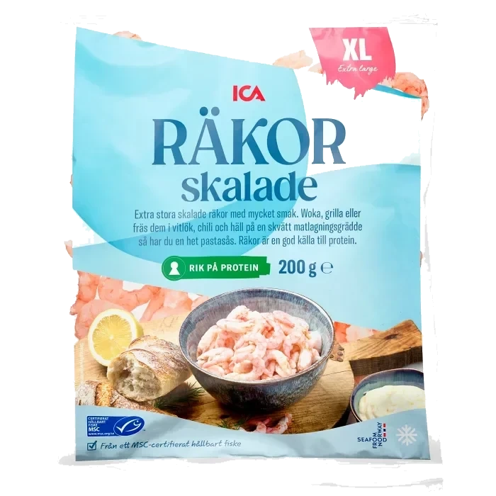 Räkor skalade XL Frysta 200g ICA