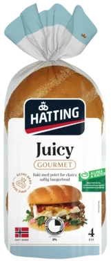 Gourmet Juicy Hamburgerbrød 80gx4stk Hatting