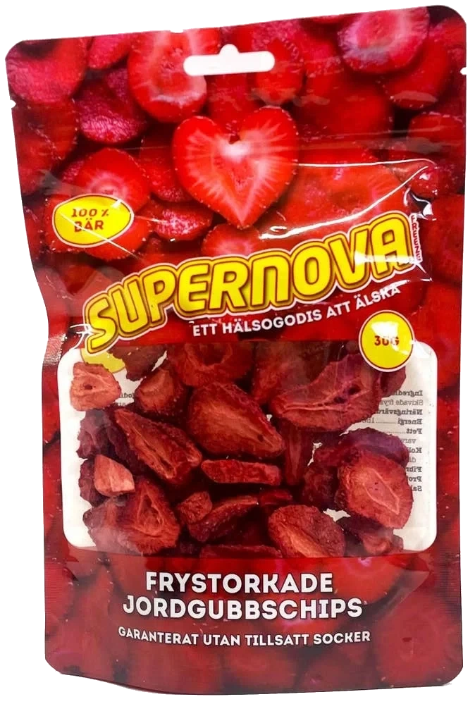 Frystorkade Jordgubbschips