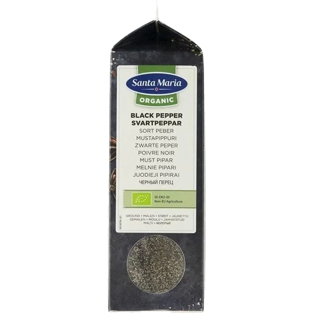 Sort Pepper Malt Økologisk 330g Santa Maria