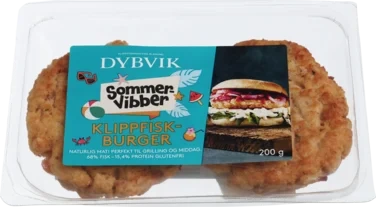 Dybvik Fiskeburger av Klippfisk Stekt 100g