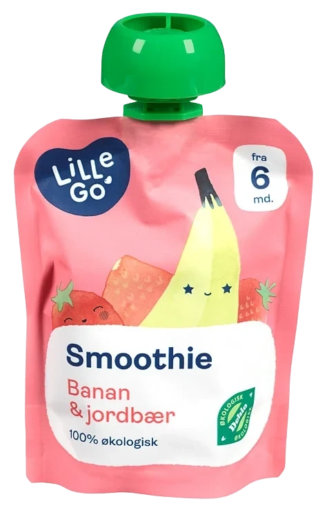 Smoothie Banan/jordbær 90g Lillego