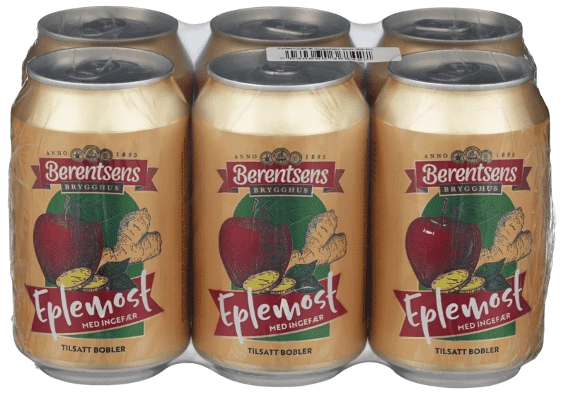 Berentsens Eplemost med Ingefær 6stk x 0,33l, 1,98l