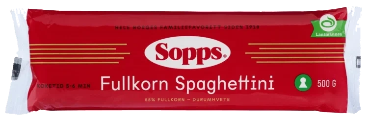Spaghettini Fullkorn 500g Sopps