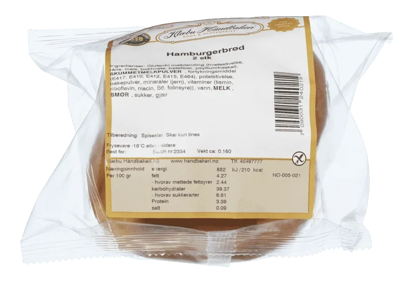 Hamburgerbrød Glutenfri 2 stk 160 Gr (9)