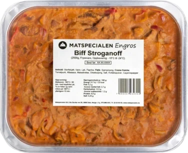 Biff Stroganoff, 2500g, Frossen, Matspecialen Engros