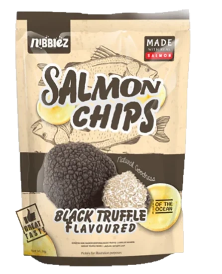 Salmon Chips Black Truffle 50g Nibbiez