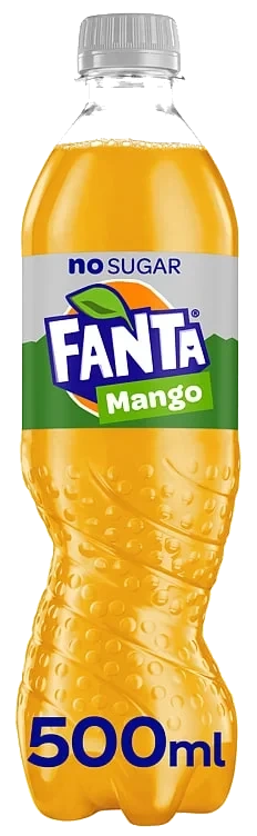 Fanta Mango u/Sukker 0,5l flaske