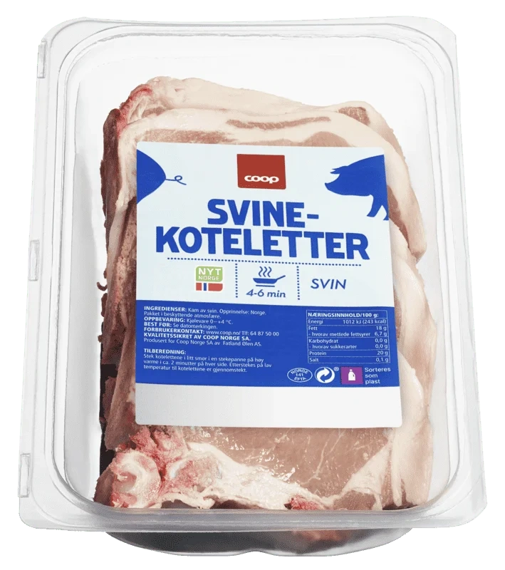 Coop Svinekoteletter ca 800g