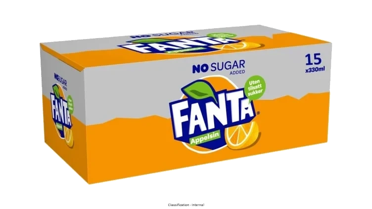 Fanta Appelsin u/Sukker 0,33lx15bx