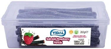 Vidal Salmiak/Raspberry Pencils 265g