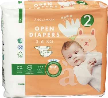 Diaper Mini W/fluff Size 2