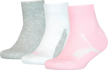 Puma Kids Quarter 3pk Pink/white/grey 23/26