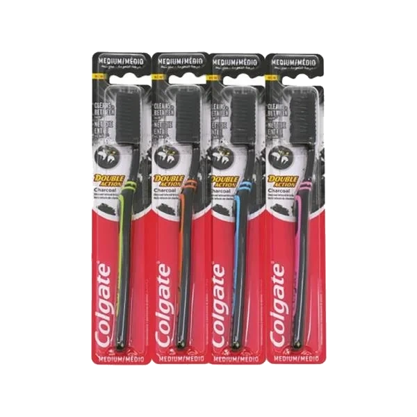 Double Action Charcoal Tannbørste - Medium 1stk
