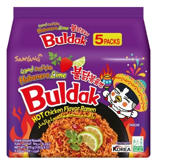 Buldak Hot Chicken Habanero Lime 5pk