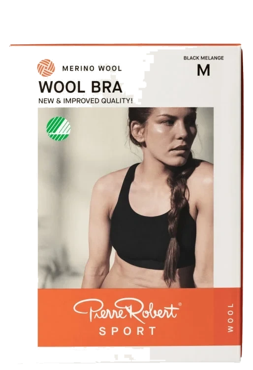 Sport Wool Bra Black Melange S