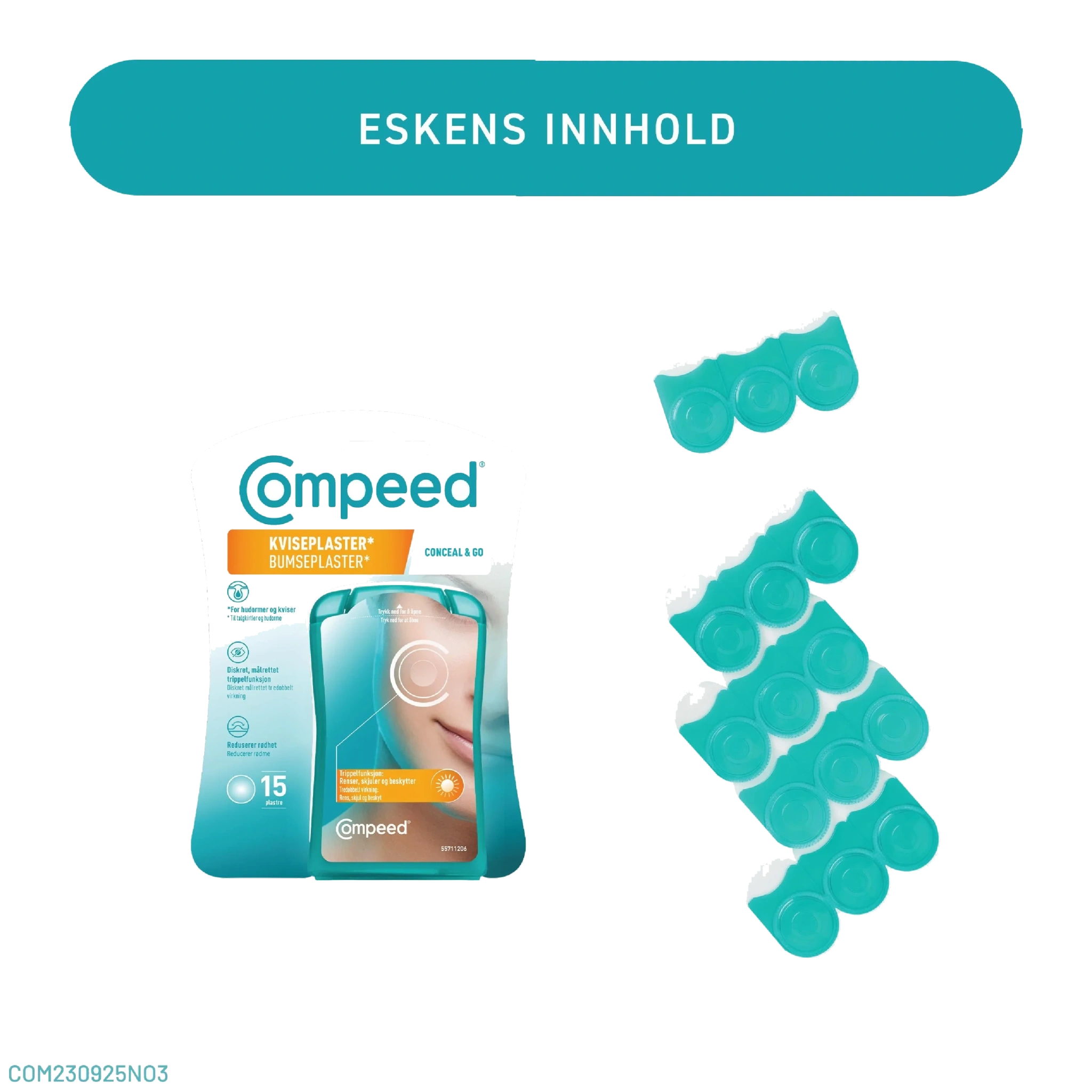 Compeed Kviseplaster Conceal & Go, 15 stk.