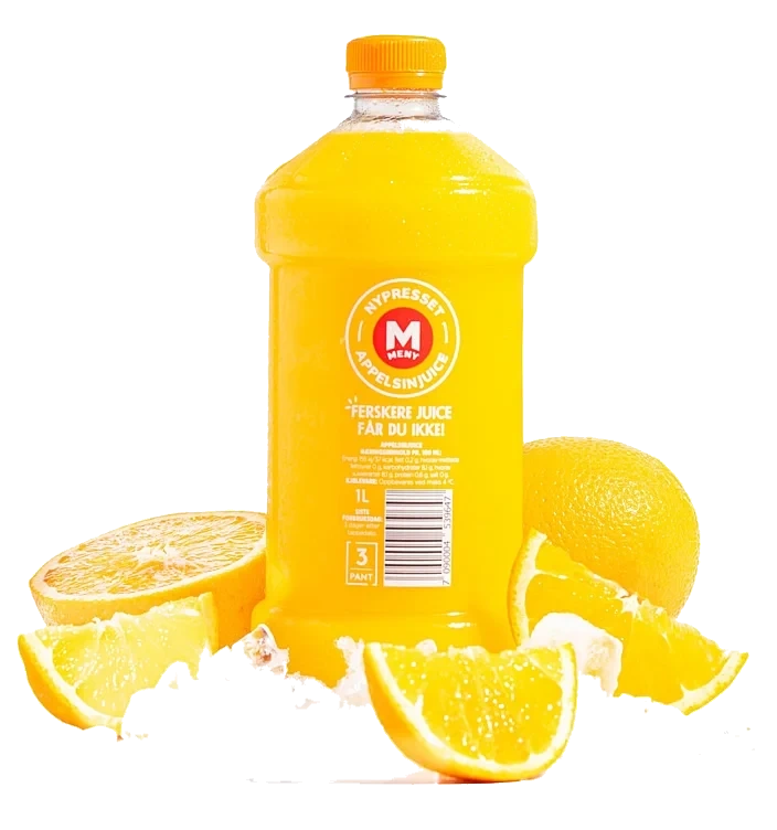 Appelsinjuice Nypresset i Butikk 1,0l flaske