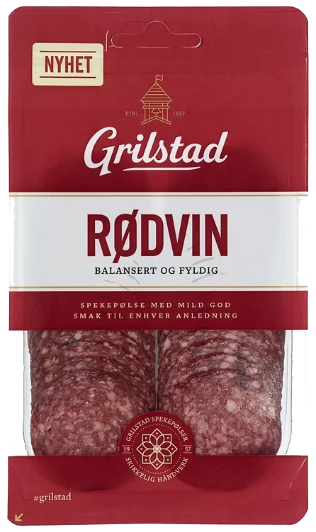 Rødvinspølse 80g Grilstad