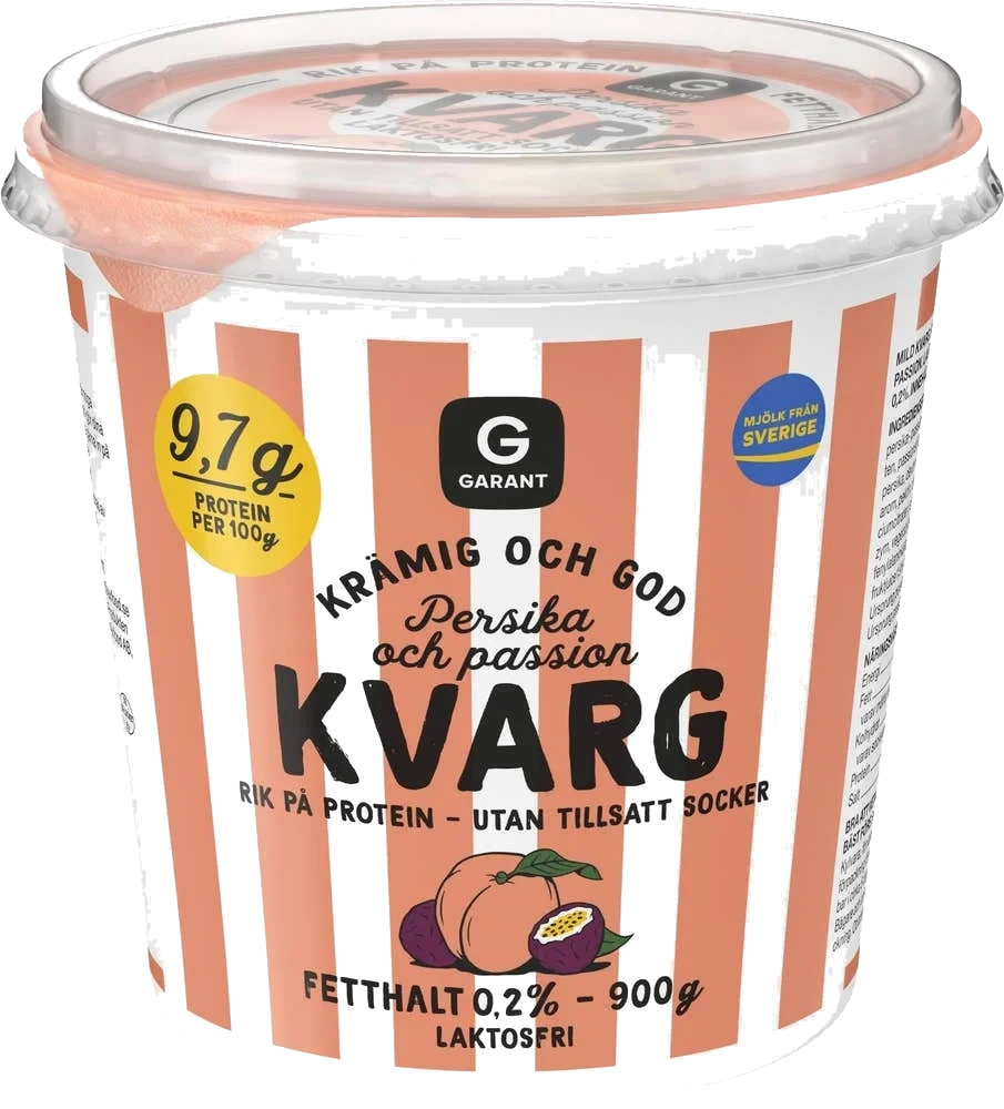 Kvarg Persika & Passion Laktosfri Utan Tillsatt Socker 0,2%