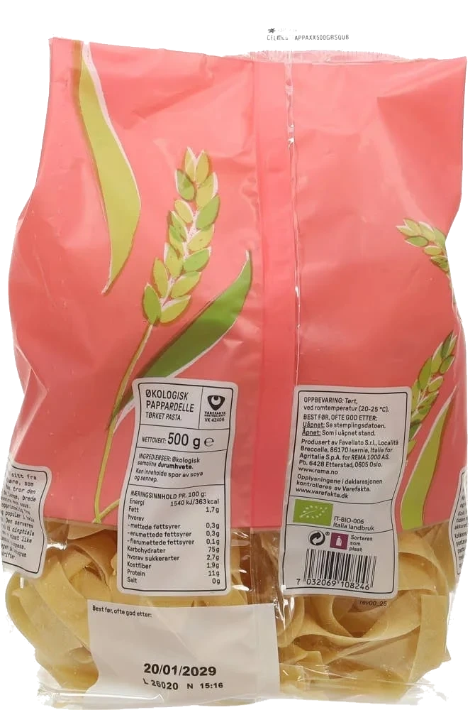 Økologisk Pappardelle