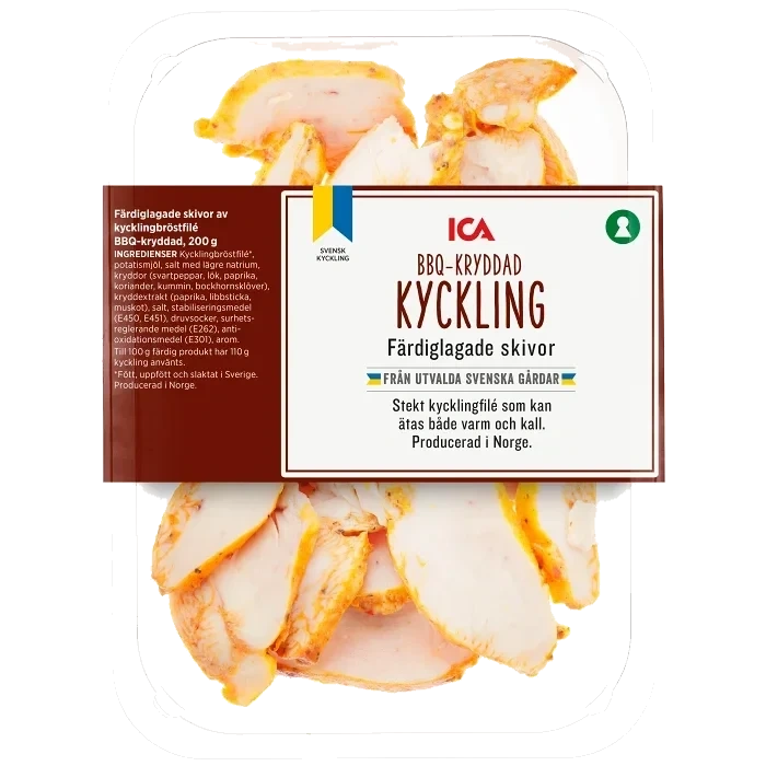 Kyckling Färdiglagad Skivad BBQ 200g ICA