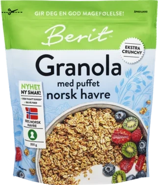 Berit Granola med Puffet Norsk Havre 350g