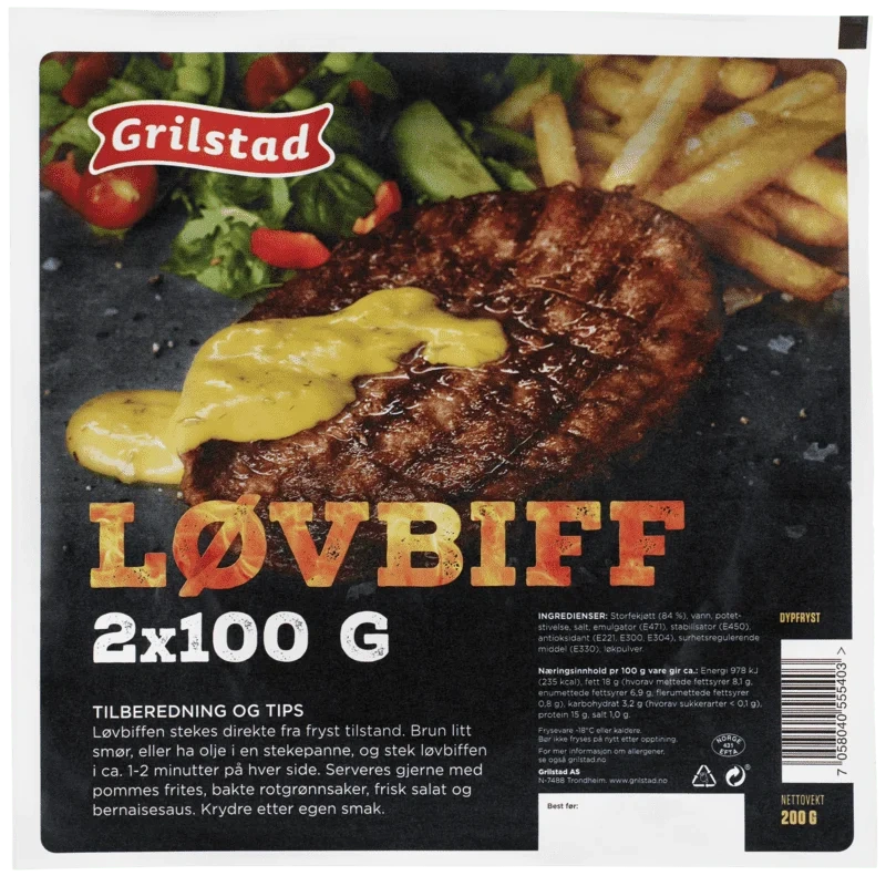 Grilstad Løvbiff 2x100g