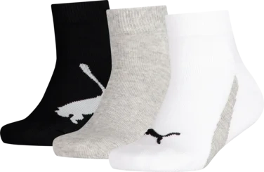 Puma Kids Quarter 3pk White/grey/black 31/34