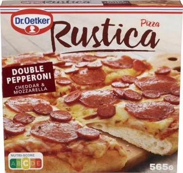 Pizza Rustica Double Pepperoni Cheddar Mozzarella, 565g, Dr Oetker