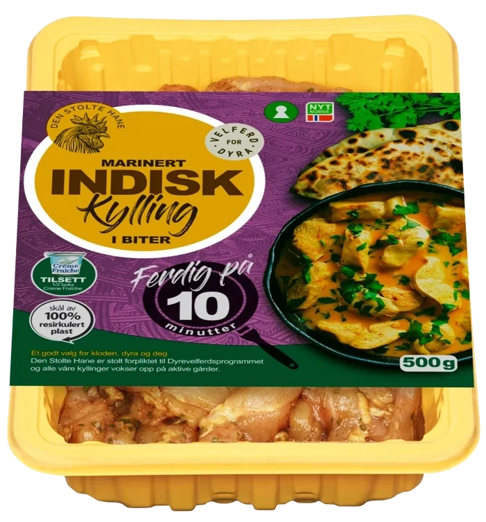 Kylling Lårkjøtt Strimlet Indisk 500g