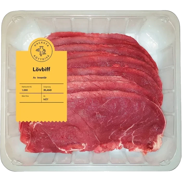 Lövbiff Färsk av innanlår ca 1kg Hacksta Köttdisk