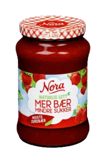 Nora Jordbærsyltetøy Naturlig Lett 530g