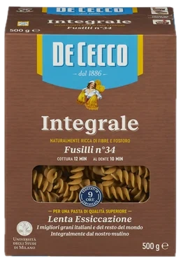 Fusilli Fullkorn 500g De Cecco