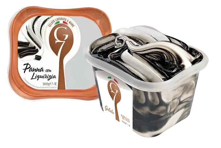 Panna Con Liquirizia 1l G7 Ekte Italiensk Iskrem