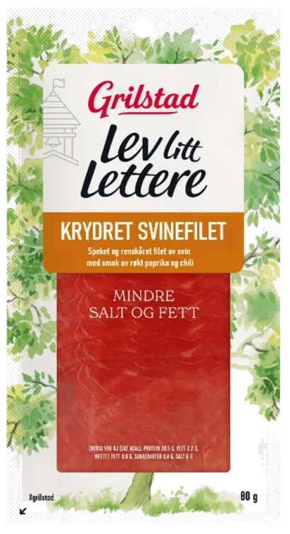 Svinefilet Speket Urtemarinert 80g Grilstad