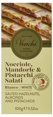 White Chocolate Bar With Nuts 100g Venchi