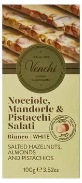 White Chocolate Bar With Nuts 100g Venchi