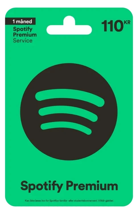 Gavekort Spotify 110nok