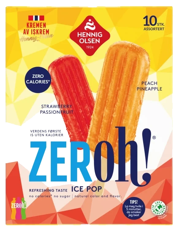 Zeroh! Ice Pop Strawb/peach 10stk Heo