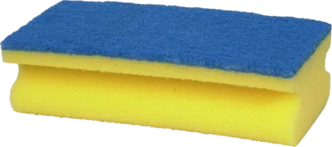 Skuresvamp, 12x6,5x4,2cm, blå, nylon/polyester/polyether, medium skureeffekt