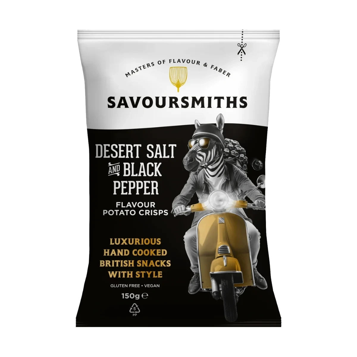 SAVOURSMITHS Desert Salt & Black Pepper Potato Crisps 150 g