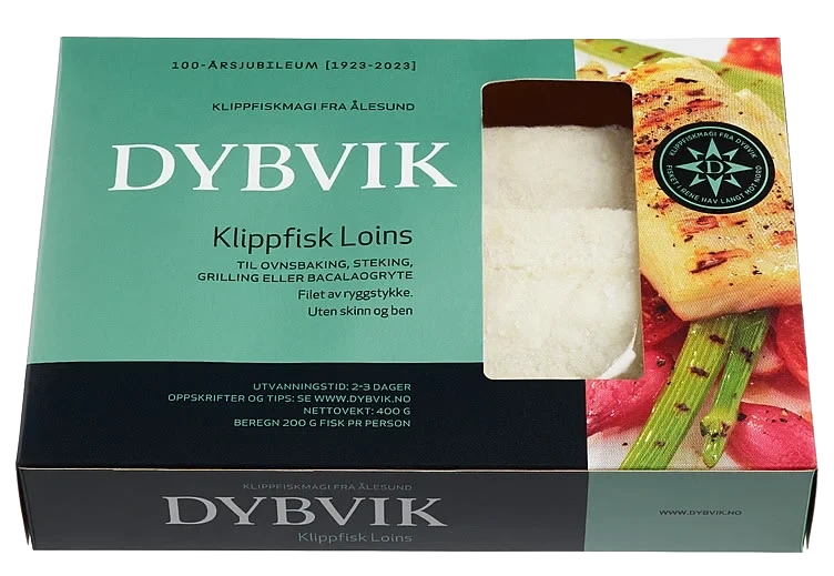 Klippfisk Loins U/Skinn&Ben 400g Dybvik