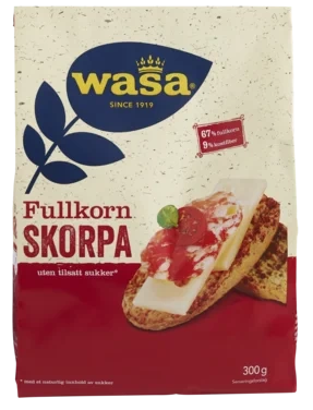Wasa Fullkorn Skorpe uten Sukker 300g